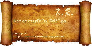 Keresztyén Róza névjegykártya