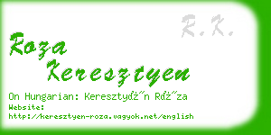 roza keresztyen business card